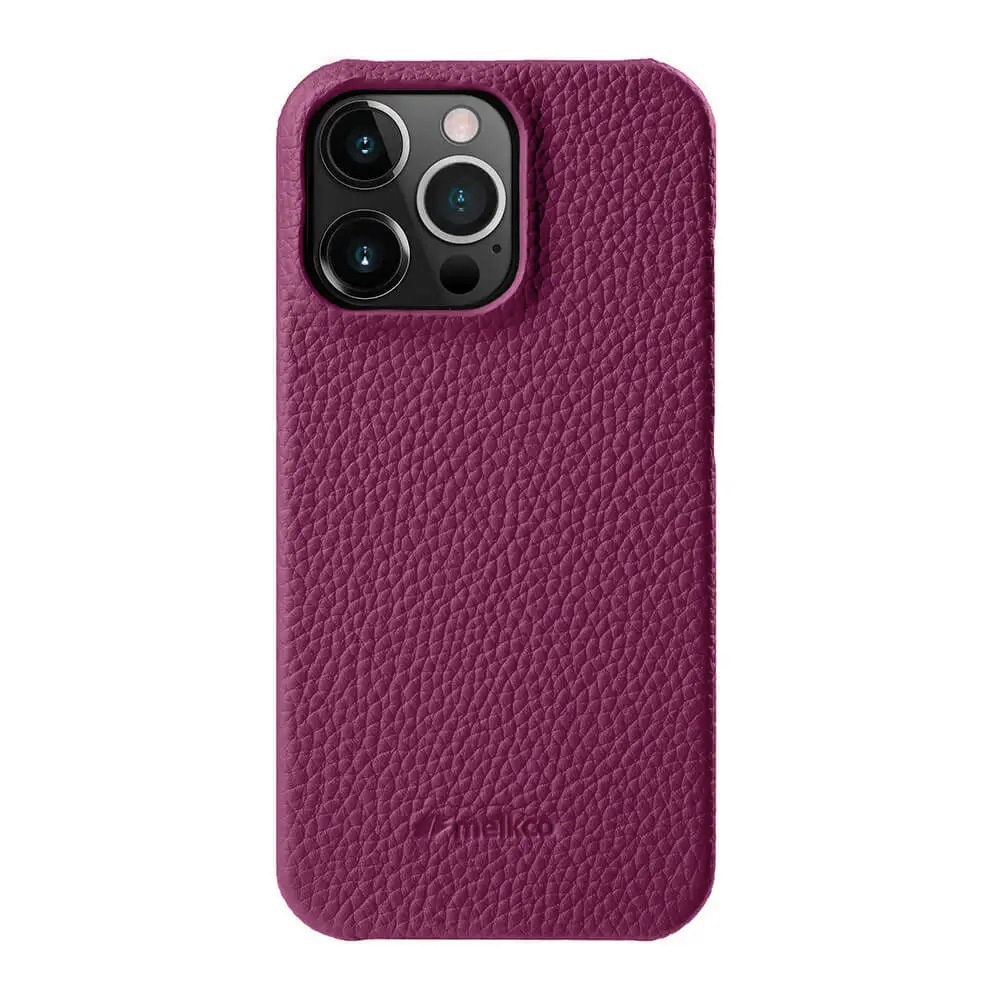 фото Кожаный чехол накладка melkco для apple iphone 14 pro max (6.7") - snap cover, сиреневый