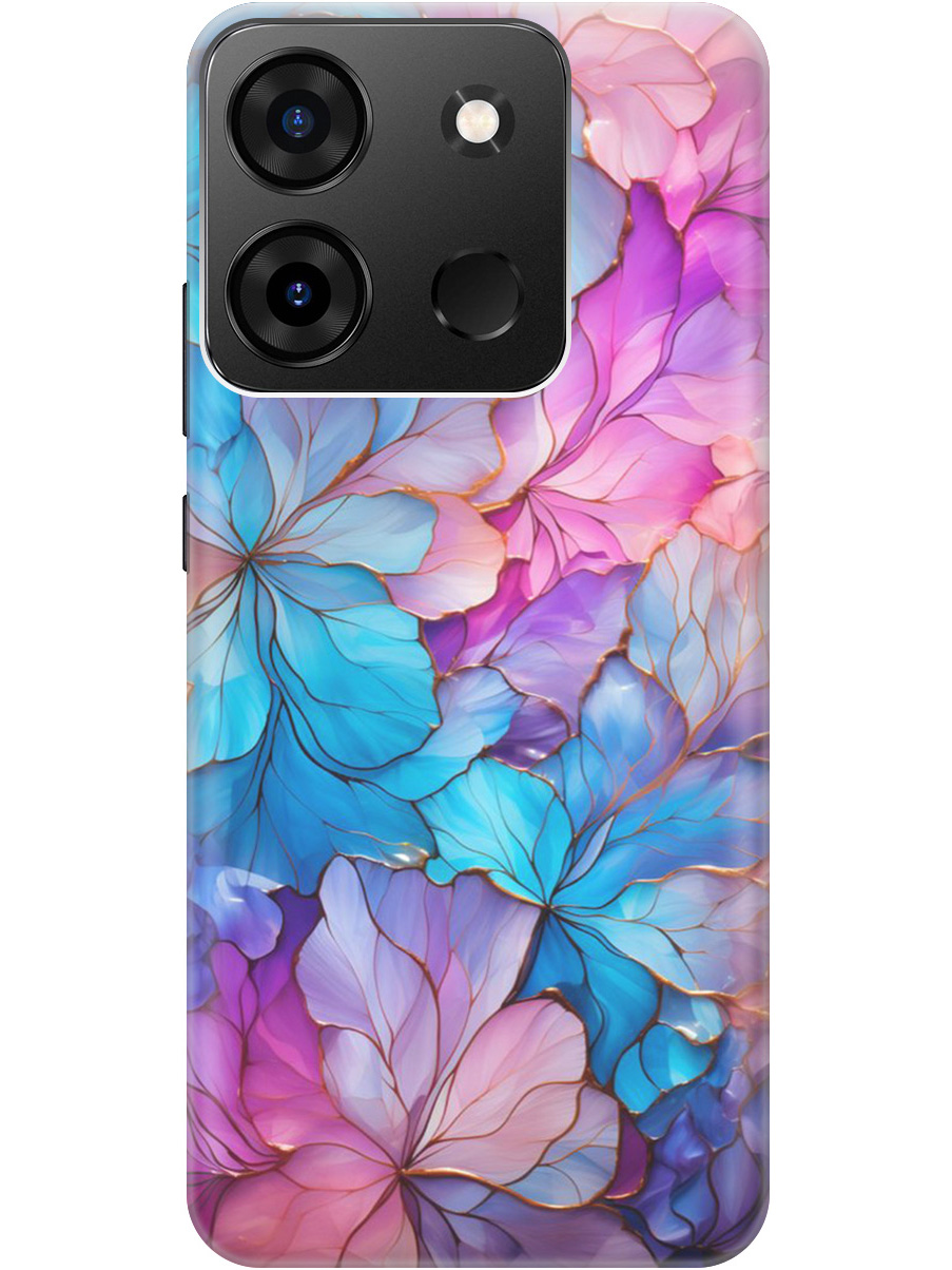 

Силиконовый чехол на Infinix Smart 7 Plus с рисунком "Цветочный витраж", Голубой;розовый, 20000073