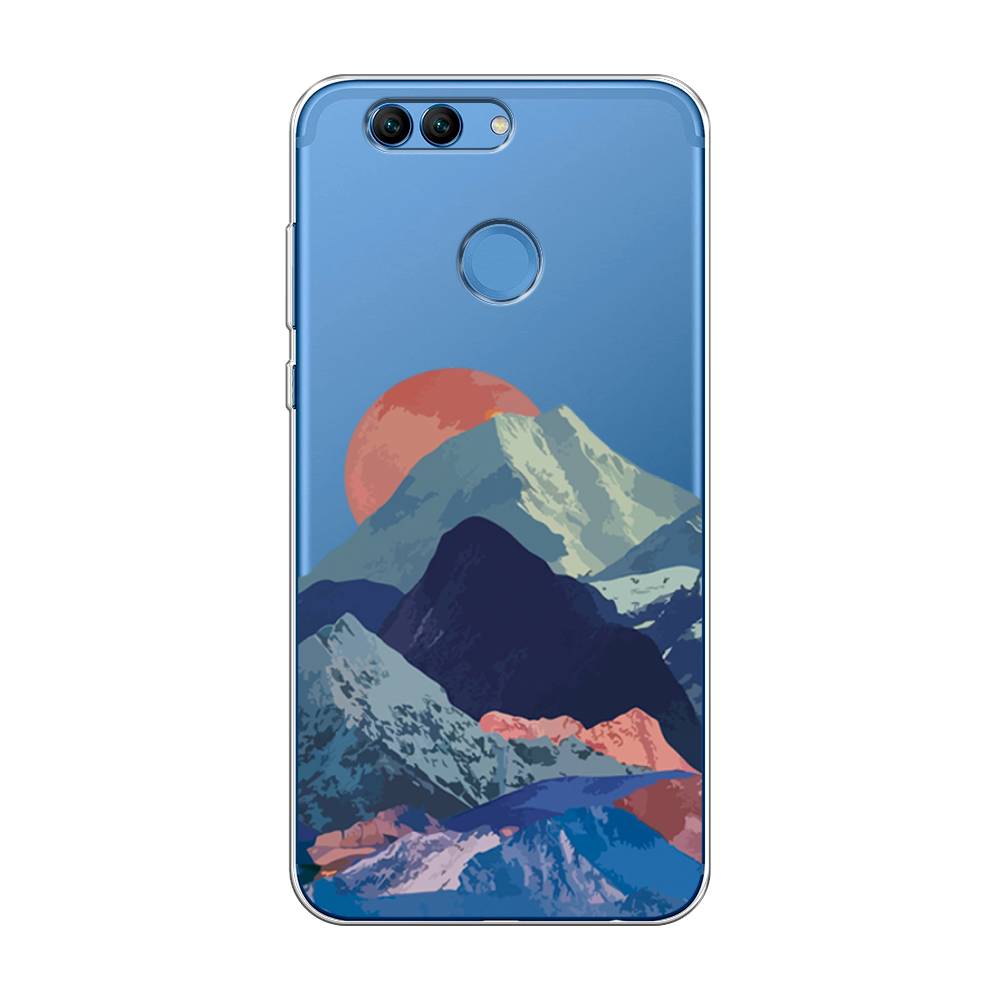 

Чехол на Huawei Nova 2 "Закат в снежных горах", Красный;серый;голубой, 62950-2