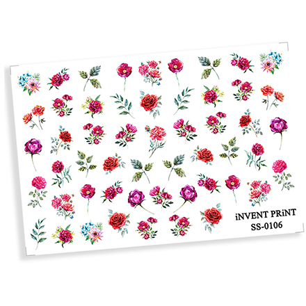 

Набор, iNVENT PRiNT, Самоклеящийся слайдер-дизайн «Цветы. Веточки. Листья» №SS-106, 3 шт.