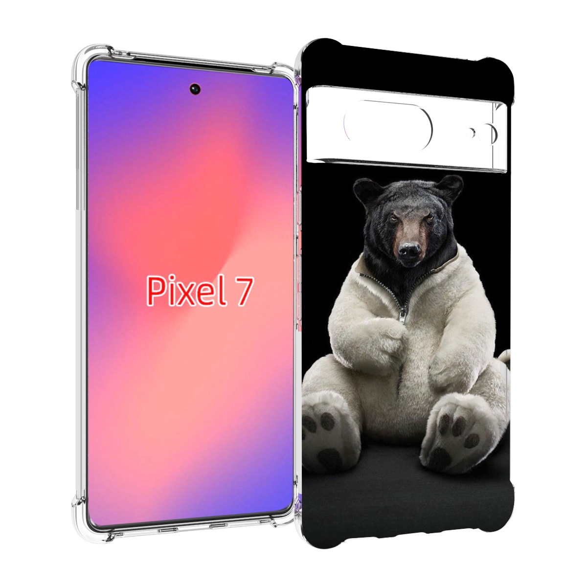 

Чехол Mypads Медведь-Бурый-Белый Для Google Pixel 7, Прозрачный, Tocco
