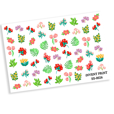 

Набор, iNVENT PRiNT, Самоклеящийся слайдер-дизайн «Цветы. Веточки» №SS-26, 3 шт., Разноцветный