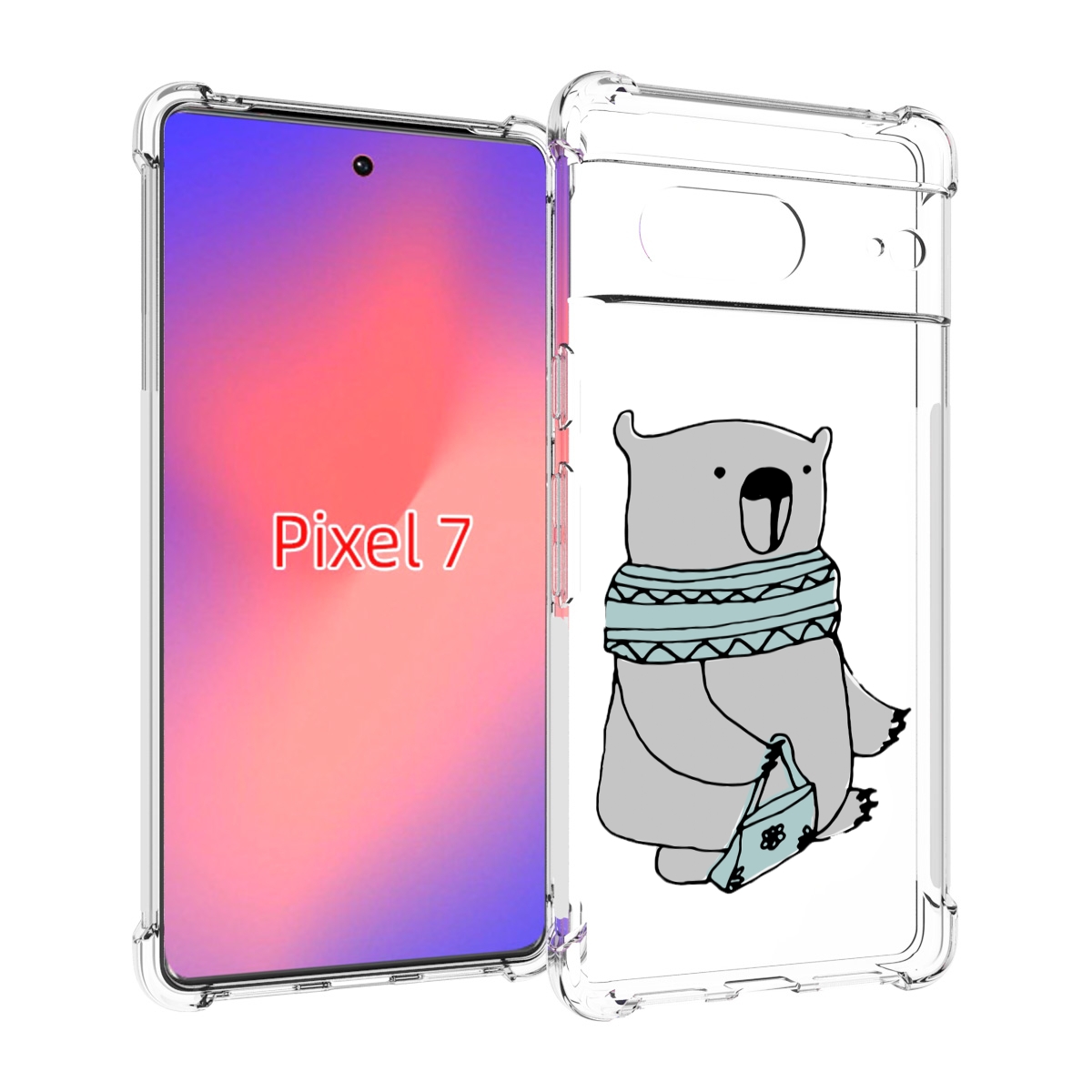 

Чехол Mypads Модный Медведь Для Google Pixel 7, Прозрачный, Tocco