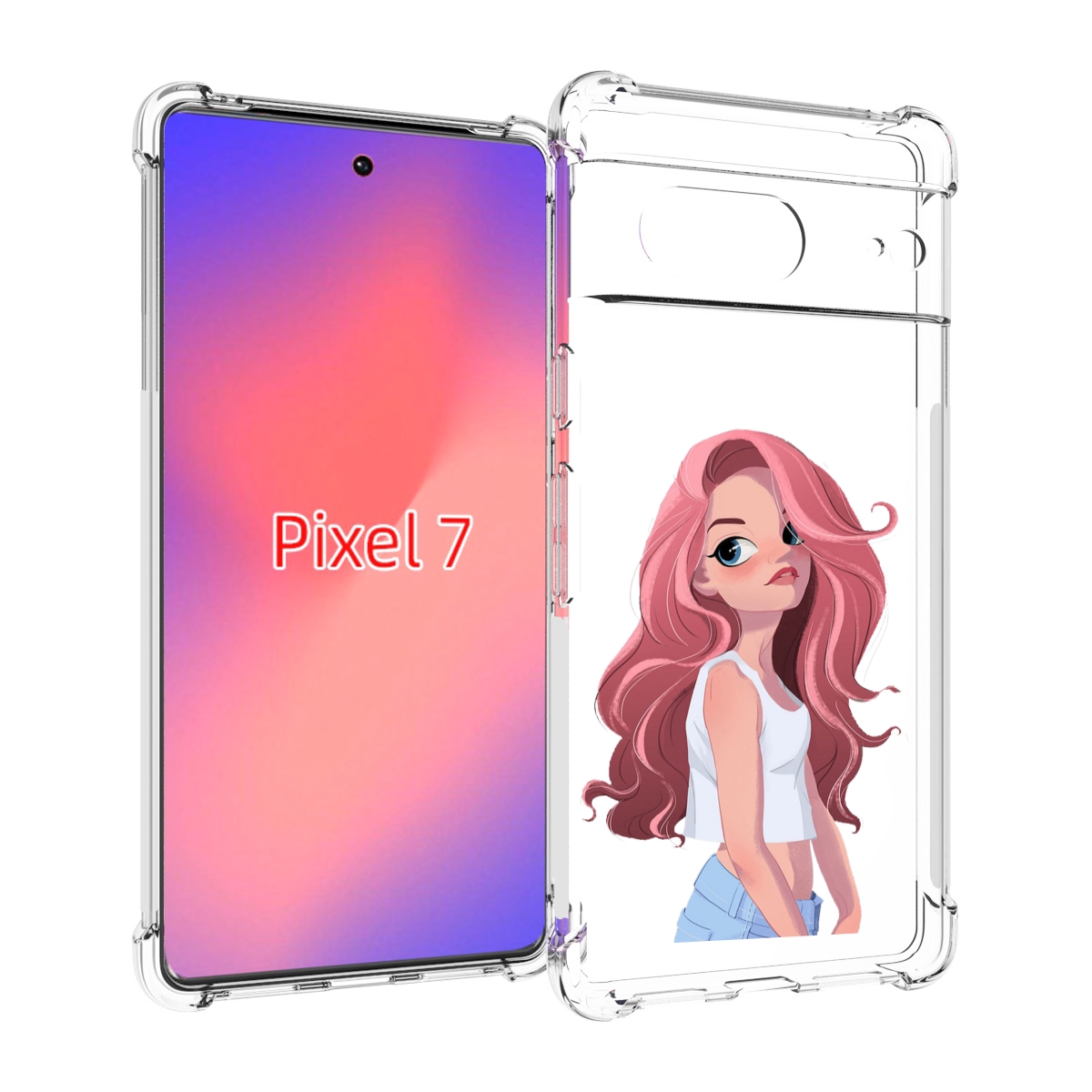 

Чехол Mypads Мультяшный-Арт-Девушки Женский Для Google Pixel 7, Прозрачный, Tocco