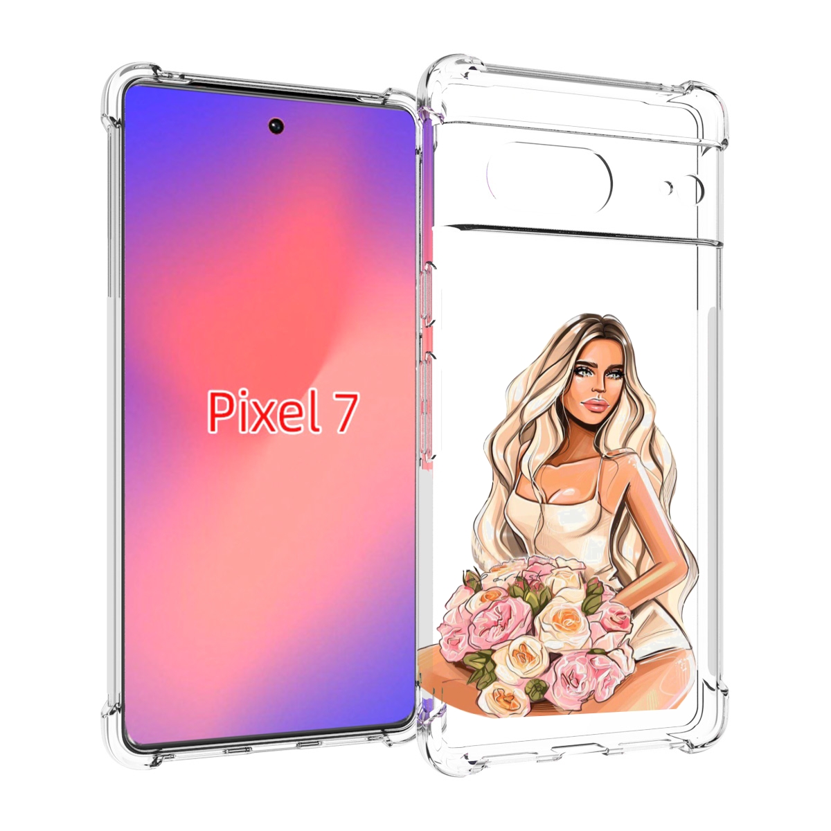 

Чехол Mypads Нежная-Девушка Женский Для Google Pixel 7, Прозрачный, Tocco