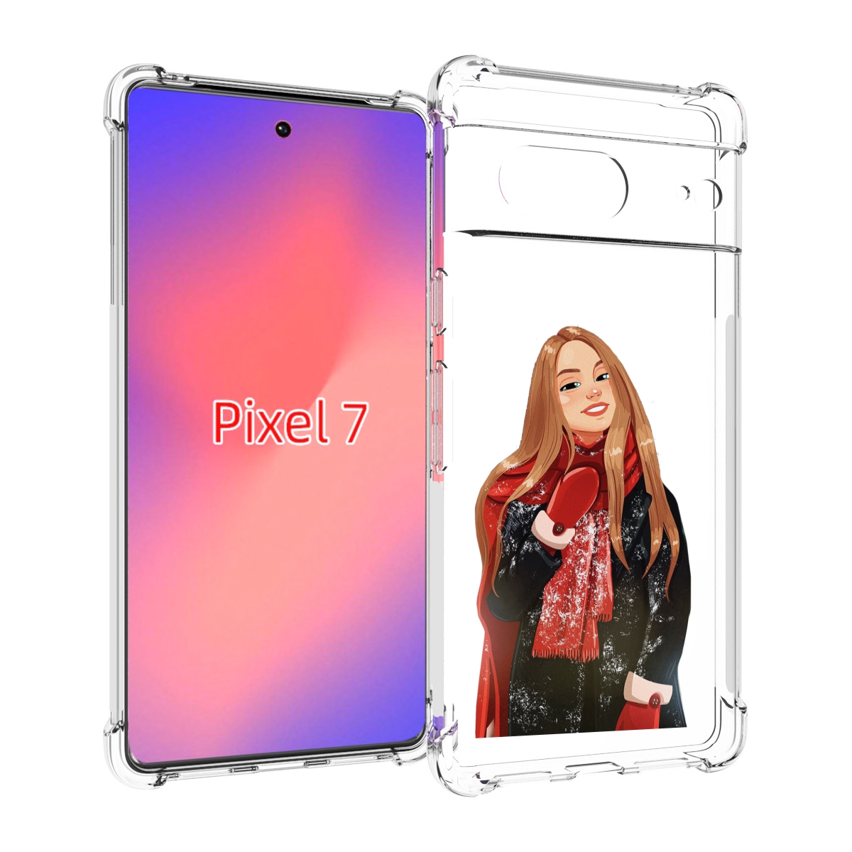 Чехол Mypads Новогодний-Зимний-Арт Женский Для Google Pixel 7