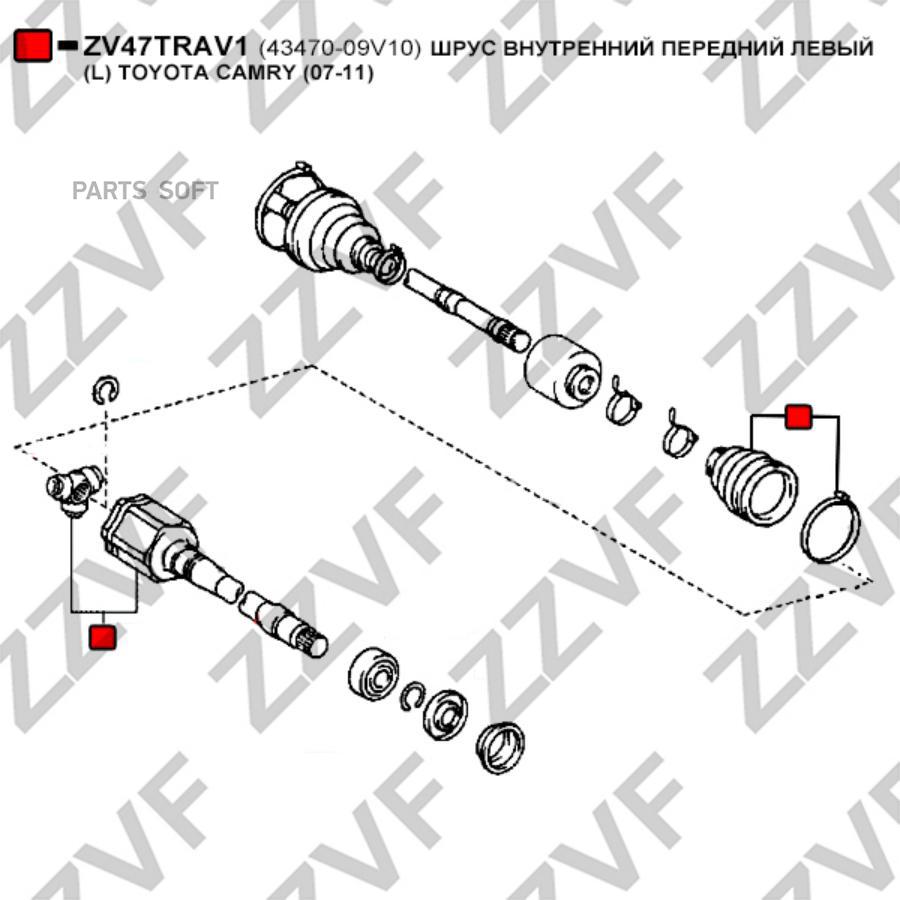 Zzvf Шрус Внутренний Передний Левый L Toyota Camry 07-11