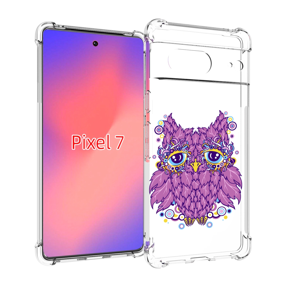 

Чехол Mypads Розовая Сова Для Google Pixel 7, Прозрачный, Tocco