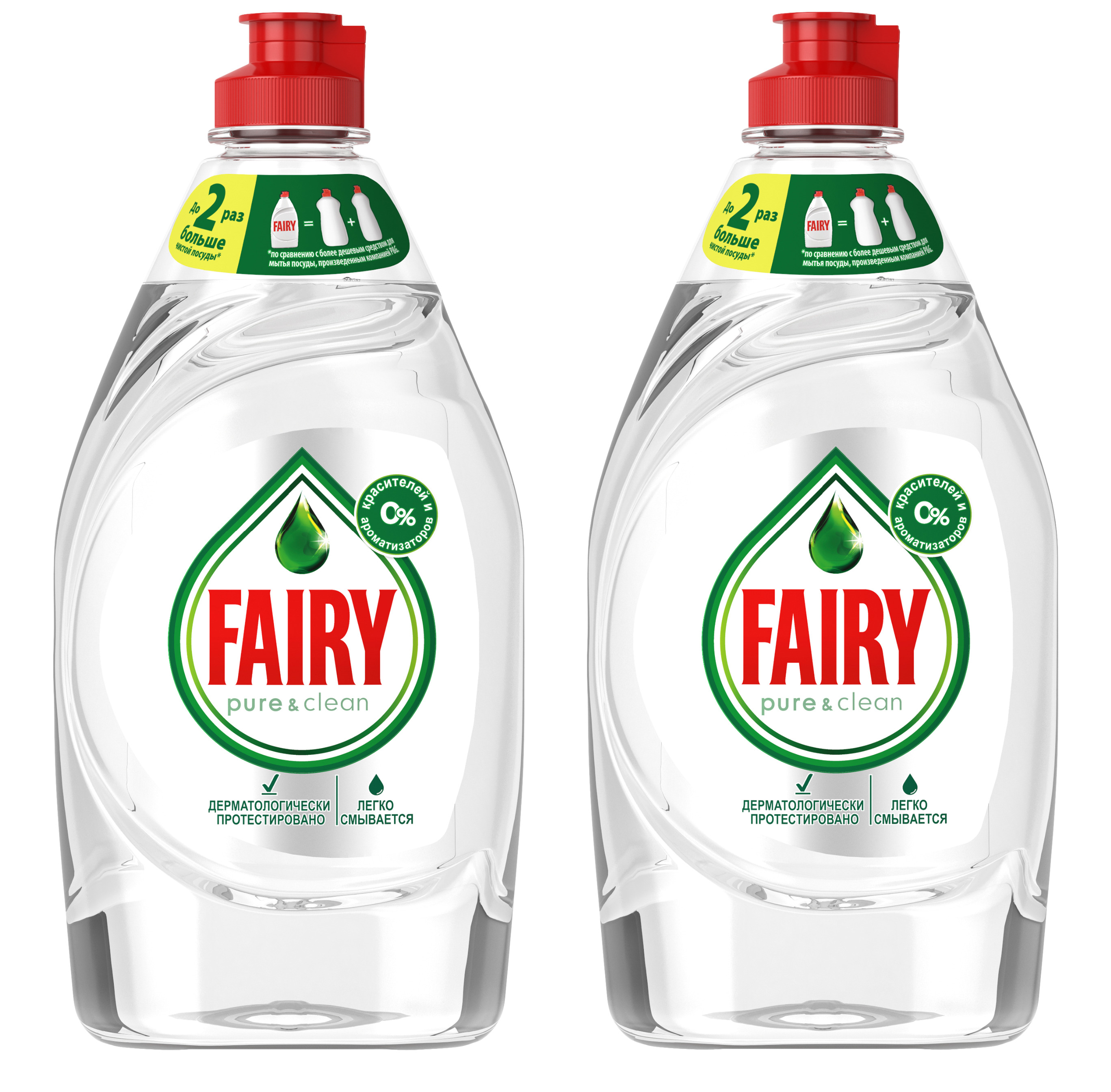 фото Средство для мытья посуды fairy pure&clean 450мл, 2шт