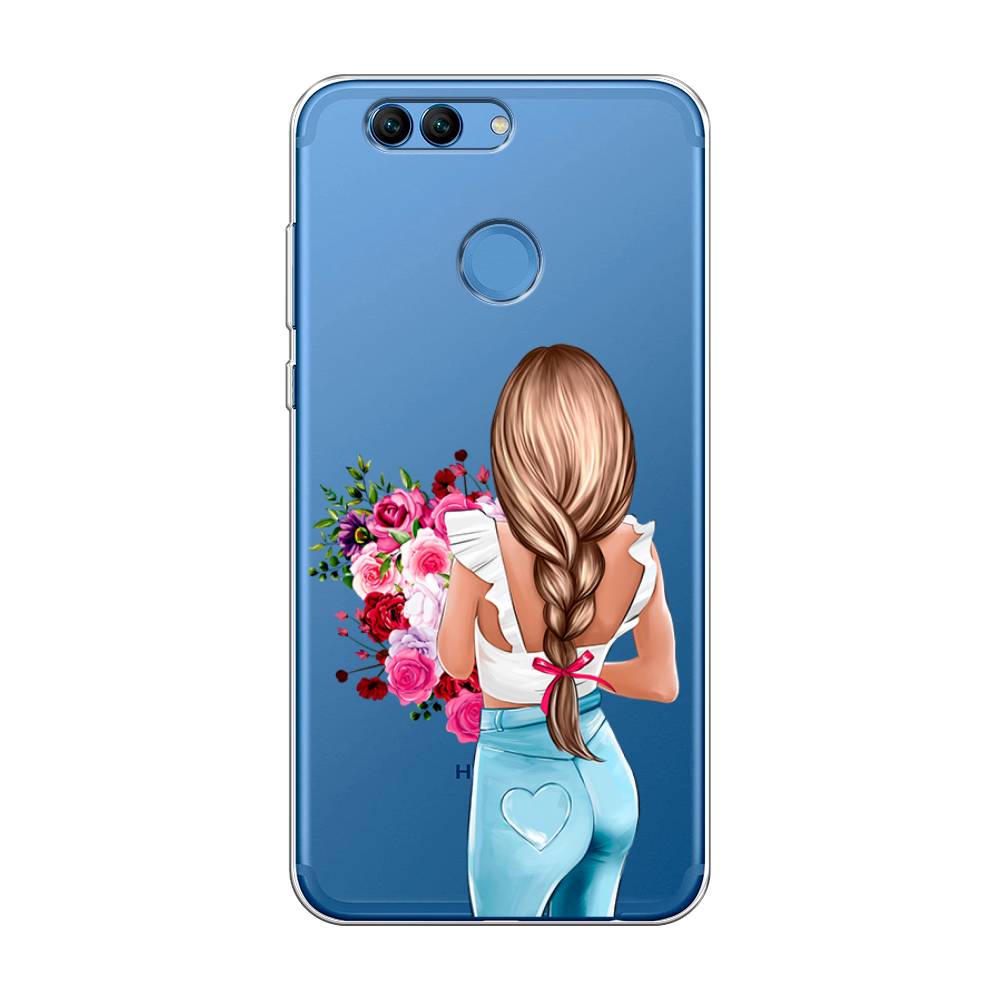 

Чехол на Huawei Nova 2 "Девушка с цветами", Коричневый;розовый;голубой, 62950-6