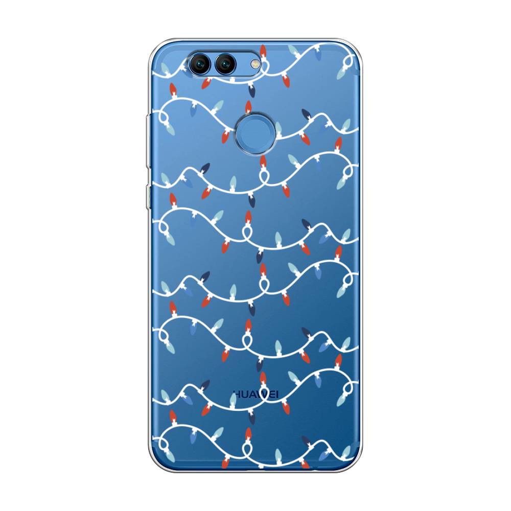 

Чехол на Huawei Nova 2 "Разноцветная гирлянда", Белый;красный;синий, 62950-5