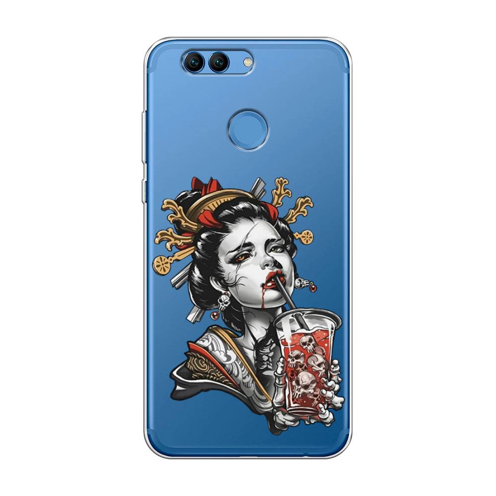 

Чехол на Huawei Nova 2 "Опасная гейша", Красный;черный;серый, 62950-4
