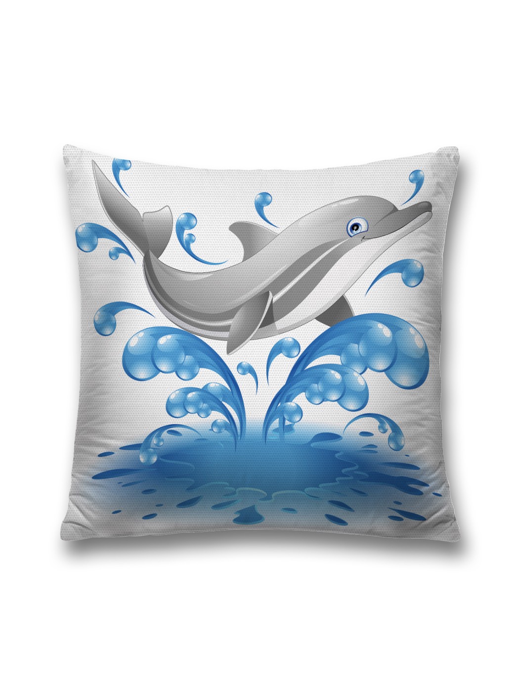 фото Наволочка декоративная joyarty "дельфин-веселун" на молнии, 45x45 см