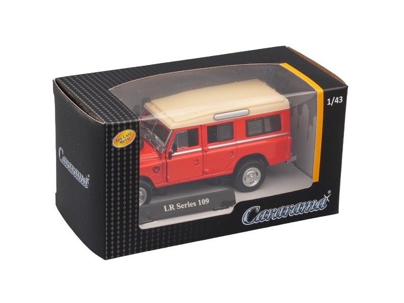 Машинка Cararama Land Rover Series 109 красный с бежевой крышей 1 43 арт 7868