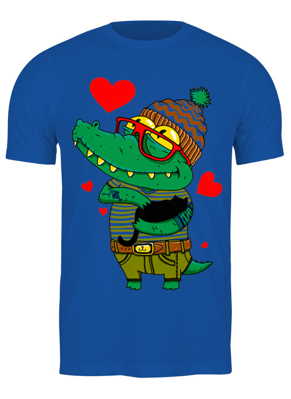 

Футболка мужская Printio Крокодил синяя 3XL, Синий, Крокодил