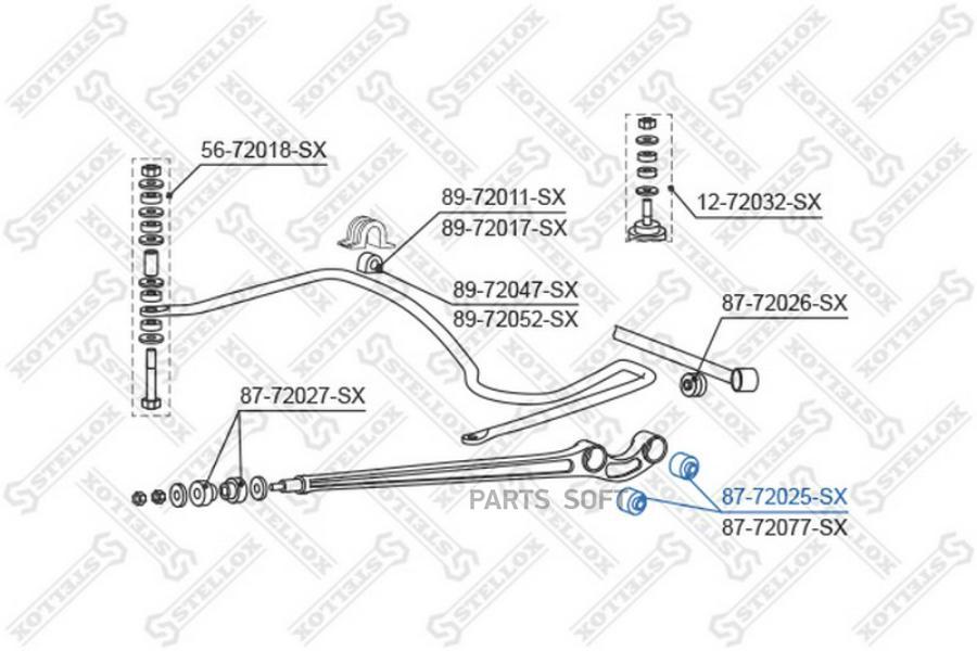 

87-72025-sx_сайлентблок зад. продол. рычага зад.mitsubishi pajero l14g/v2/v4w 88-93