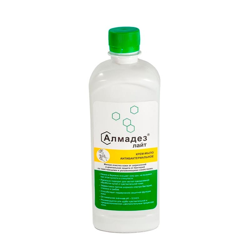 Дезинфицирующее мыло Алмадез-Лайт антибактериальное 0,5 л (с дозатором), (2шт.)