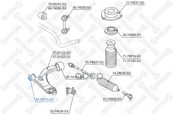 

87-74113-sx_сайлентблок рычага пер. nissan terrano r50 all 97>