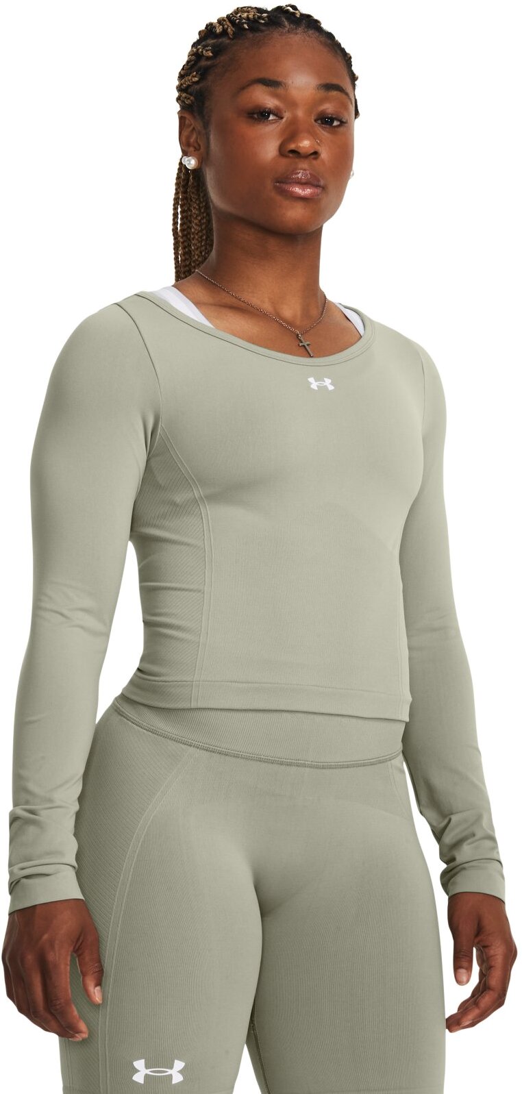 

Лонгслив женский Under Armour Train Seamless Ls зеленый LG, Ua Train Seamless Ls