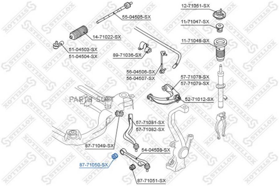 

87-71050-sx_сайлентблок нижн. рычага пер. внутр. mazda 6 gg/gy all 02>