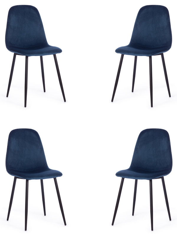 

Комплект стульев 4 шт. Tetchair BREEZE mod. 4724, вельвет, синий,черный, BREEZE
