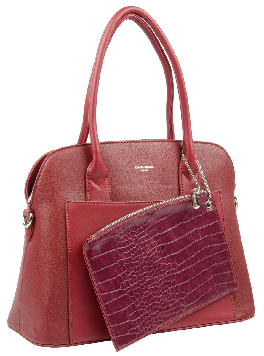 Комплект (сумка+косметичка) женский 6105-1, бордовый David Jones. Цвет: бордовый
