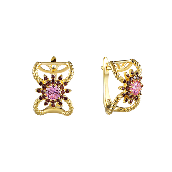 

Серьги из серебра с фианитом Element47 00345E_SR_001_YG, 00345E_SR_001_YG