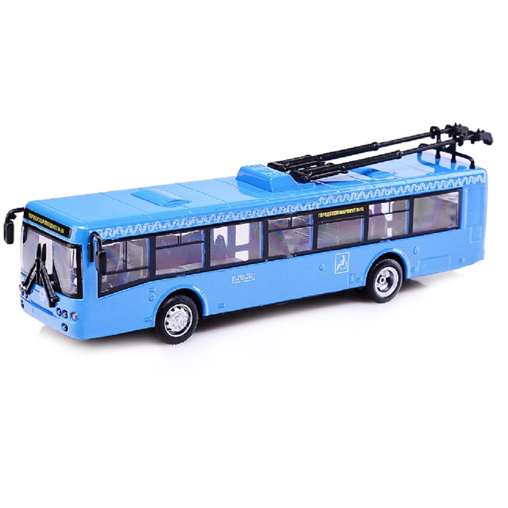 

Автопарк Модель троллейбуса металл, инерционная 1:72 6407E с 3 лет, Синий