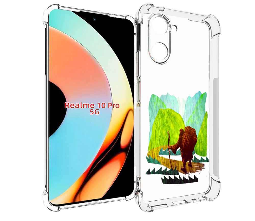 

Чехол бампер MyPads Лесная тропа для Realme 10 Pro противоударный, Прозрачный, Tocco