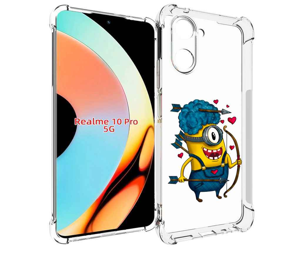 

Чехол бампер MyPads Миньон купидон для Realme 10 Pro противоударный, Прозрачный, Tocco