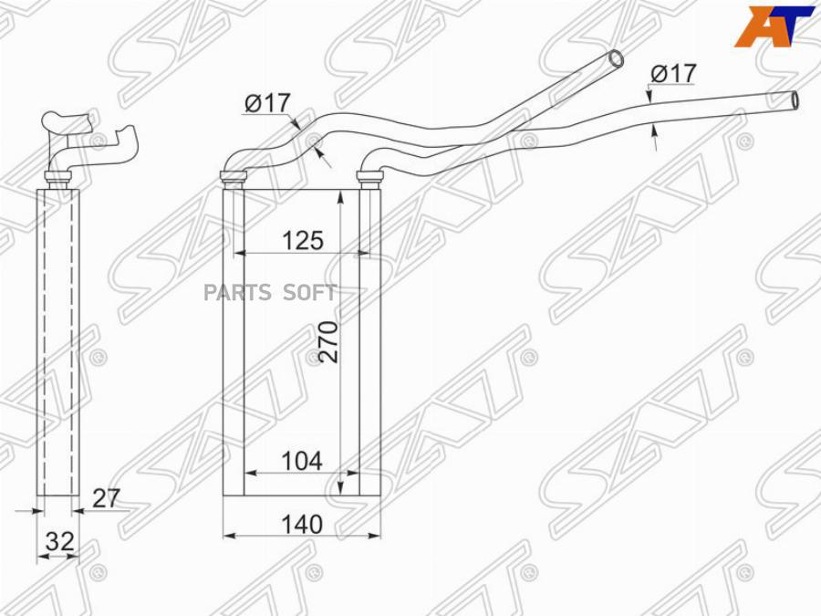 

SAT Радиатор отопителя салона TOYOTA MARK II #X11#/ALTEZZA/VEROSSA/LEXUS IS200 00-04