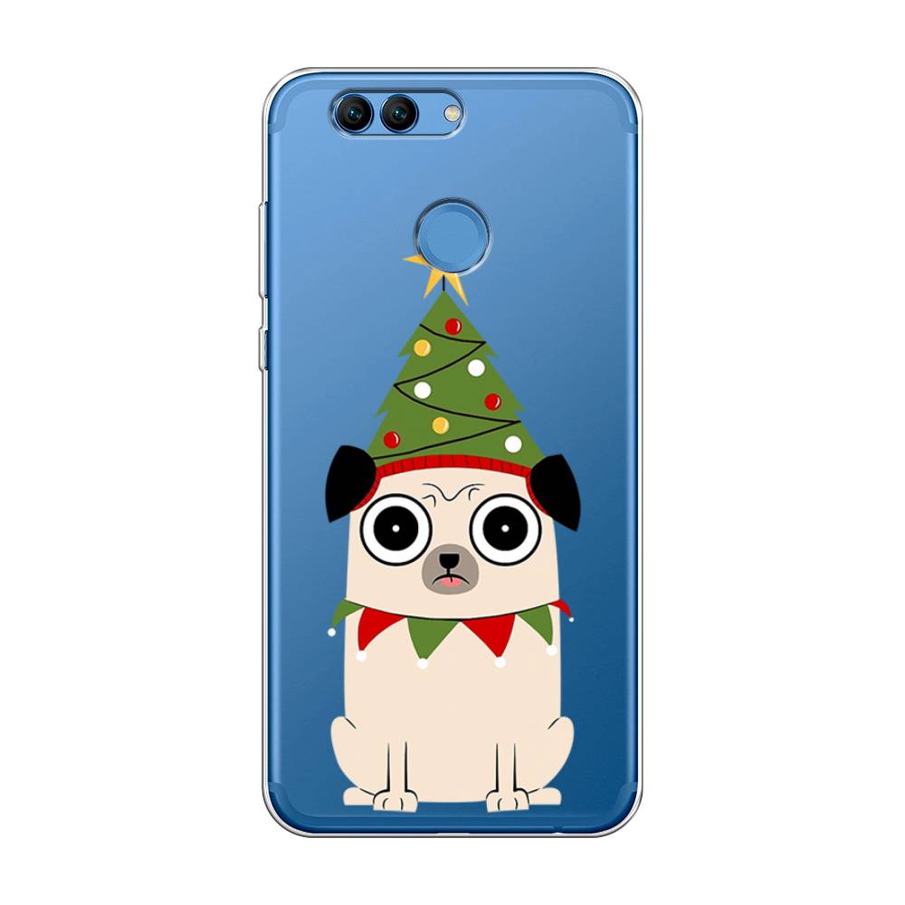 

Чехол на Huawei Nova 2 "Собачка с ёлочкой", Бежевый;красный;зеленый, 62950-1