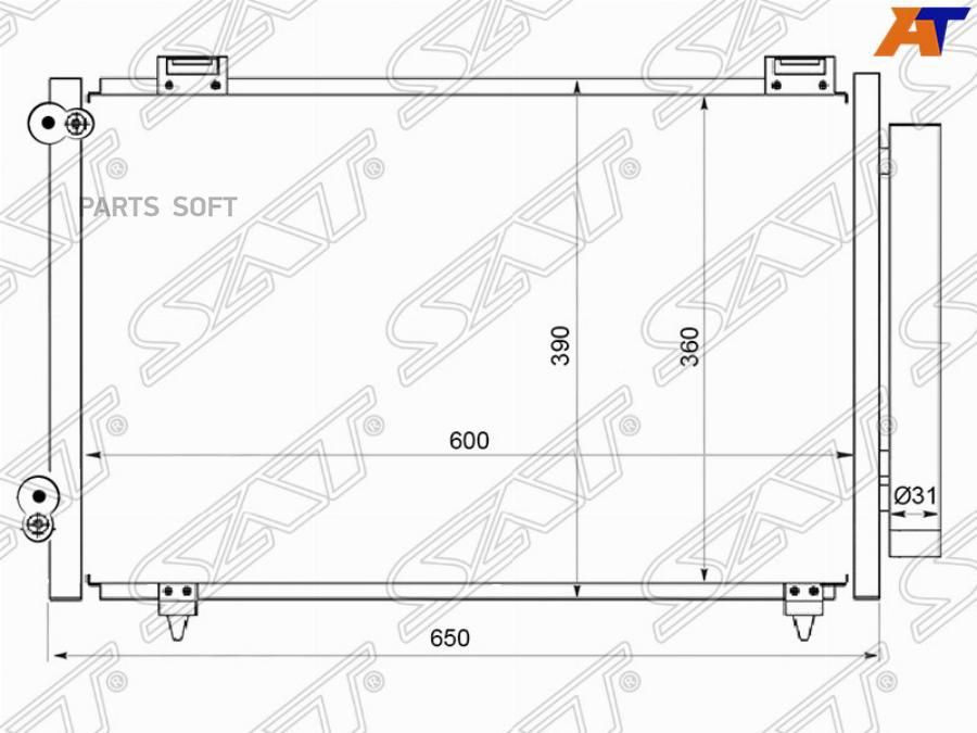 

SAT Радиатор кондиционера TOYOTA COROLLA 00-06 EURO / RUNX/ALLEX 04-06/AVENSIS ##T25# 1/3Z