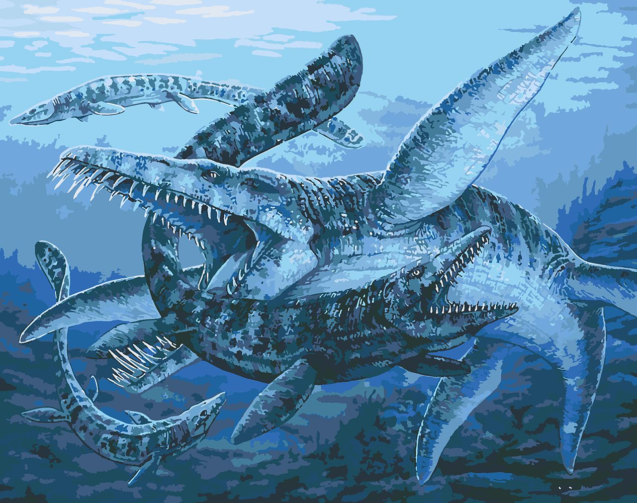 Картина по номерам Красиво Красим Водный динозавр Лиоплевродон, 70 х 90 см