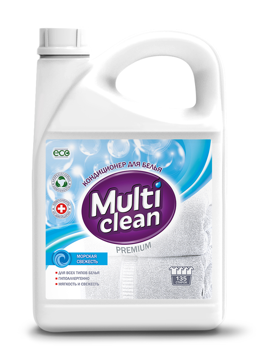 

Кондиционер Multi Clean для всех типов белья морская свежесть 3,75л, 4630209110604