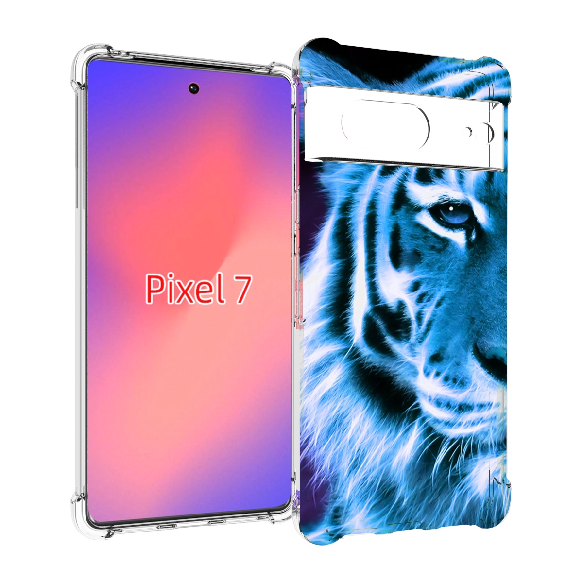 

Чехол Mypads Половина-Тигра Мужской Для Google Pixel 7, Прозрачный, Tocco
