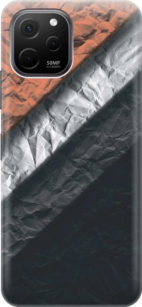 

Силиконовый чехол на Huawei nova Y61 с принтом "Мятые полотна", Розовый;черный, 157993