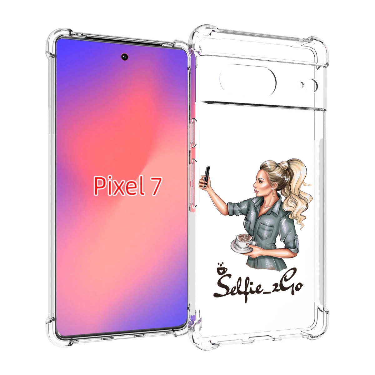 

Чехол Mypads Селфи-Девушка Женский Для Google Pixel 7, Прозрачный, Tocco