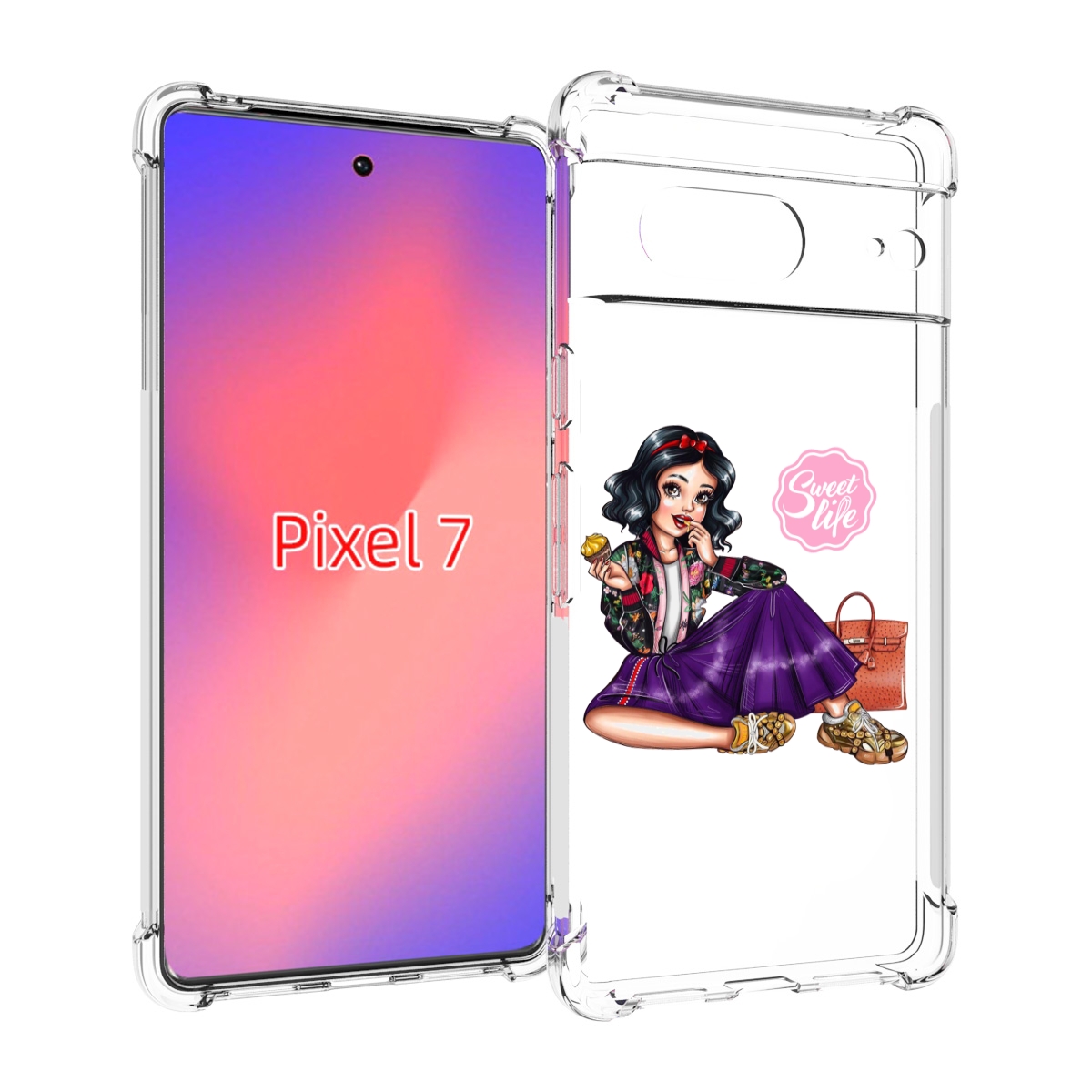 

Чехол Mypads Сладкая-Жизнь Женский Для Google Pixel 7, Прозрачный, Tocco