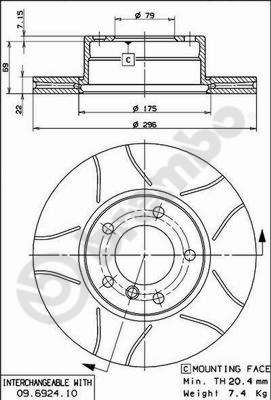 фото Диск тормозной max | перед | brembo 09692475