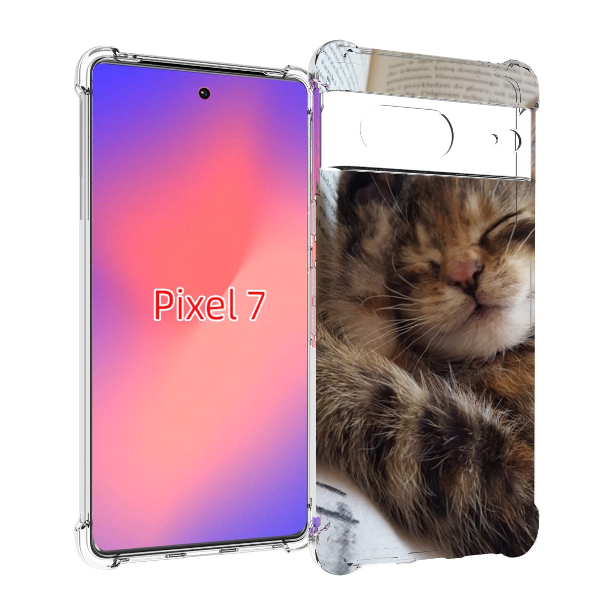 

Чехол Mypads Спящий-Котенок Для Google Pixel 7, Прозрачный, Tocco