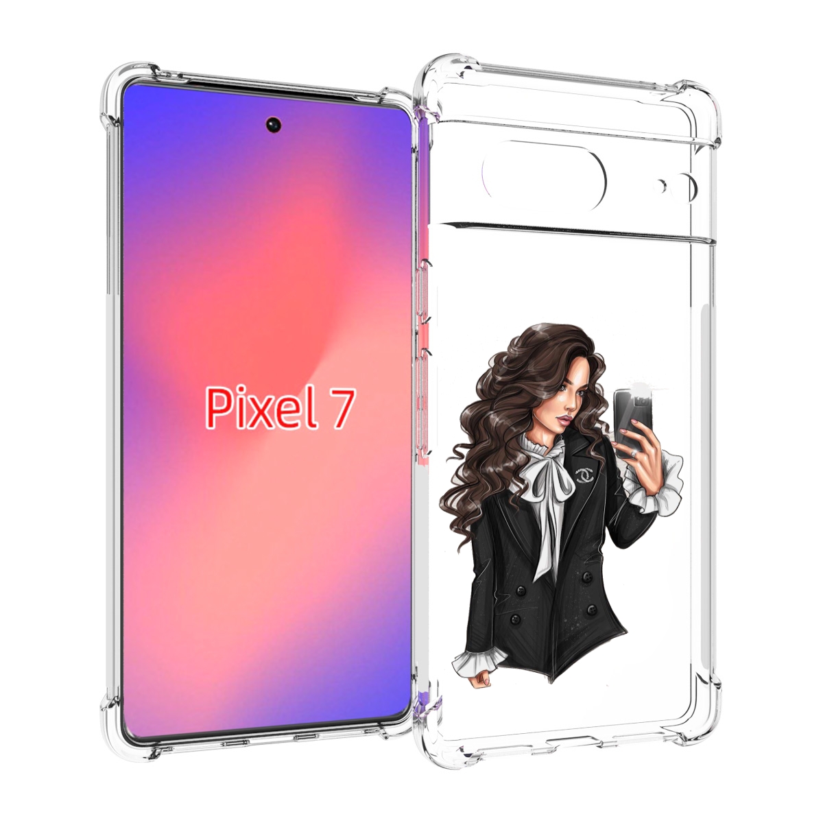 

Чехол Mypads Стильная-Девушка Для Google Pixel 7, Прозрачный, Tocco