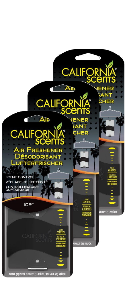 фото Автомобильный ароматизатор подвесной california scents лёд (набор из 3 штук)