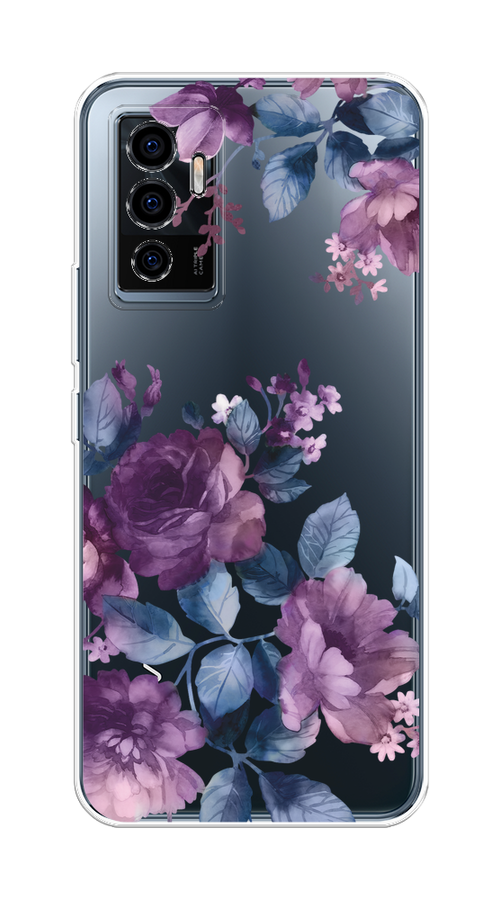 

Чехол на Vivo V23e/Y75 4G "Purple Blossoms", Синий;фиолетовый, 265950-1