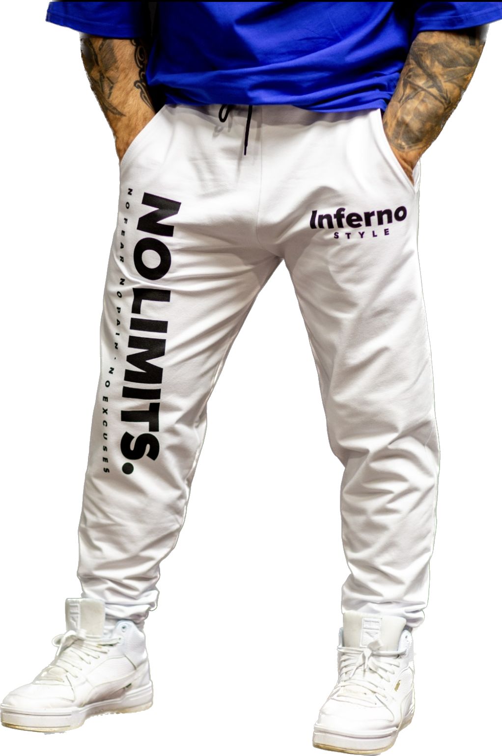 Спортивные брюки мужские INFERNO style Б-001-002-02 белые 3XL