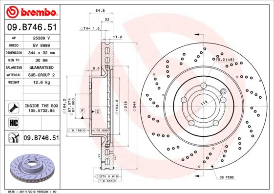 

Диск тормозной UV Coated | перед |