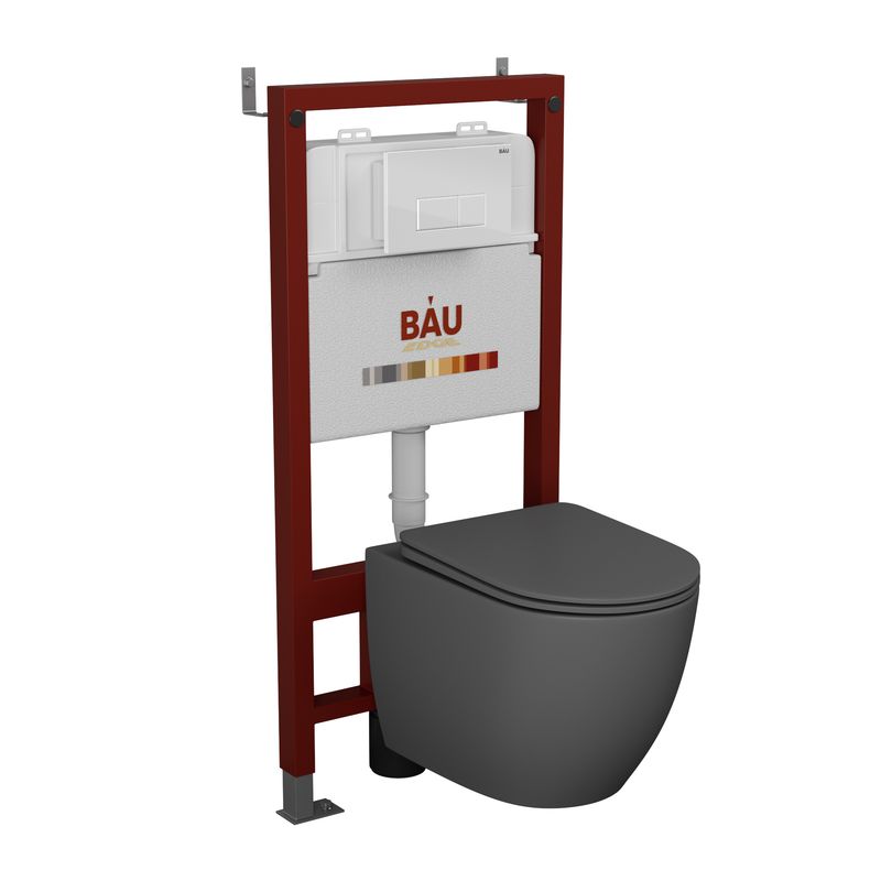 Комплект BAU 6 в 1: инсталляция BAU PRO,унитаз Bau Dream,сиденье,клавиша BAU Hotel клавиша смыва tece loop 9240626 хром глянцевый