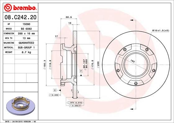 

Диск тормозной Standard | зад |