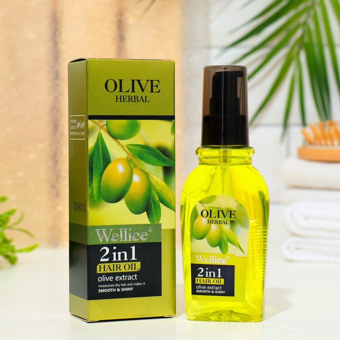 Масло для волос Wellice Olive Herbal 2 в 1 с экстрактом оливы, 120 мл