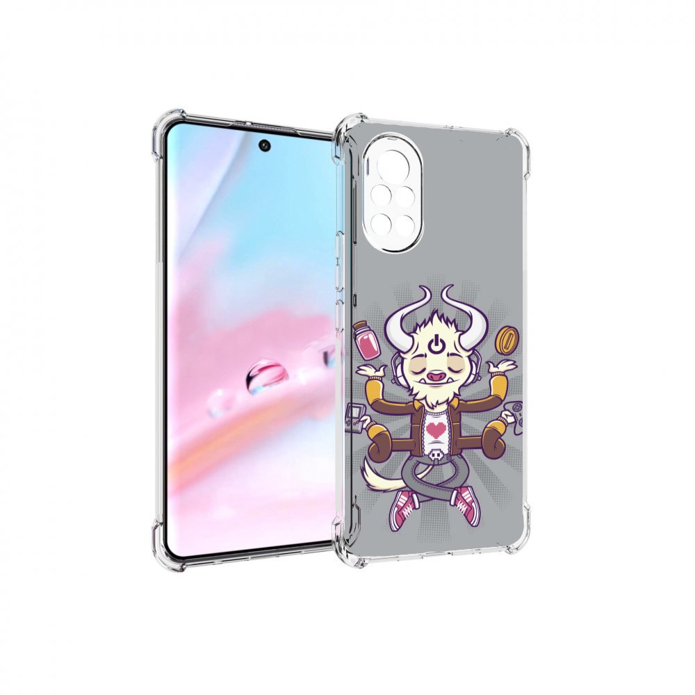 

Чехол MyPads рогатый любитель поиграть для Huawei Nova 8 (ANG-LX1), Прозрачный, Tocco
